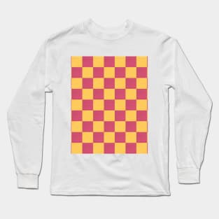 Pink & Yellow Checkerboard Long Sleeve T-Shirt